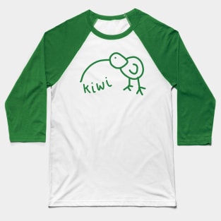Funny Kiwi Doodle Green Baseball T-Shirt